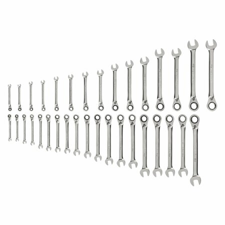 TEKTON Reversible 12-Point Ratcheting Combination Wrench Set, 34-Piece 1/4-1 in., 6-24 mm WRC94005